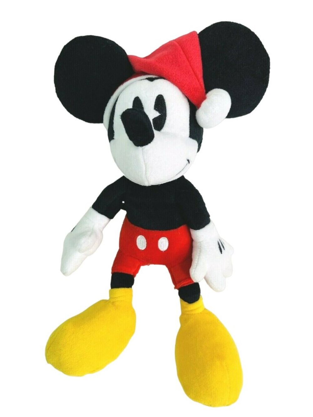 Disney Mickey Mouse 13" Plush Santa Christmas Doll Vintage Style EUC Tush Tag